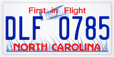 NC license plate DLF0785
