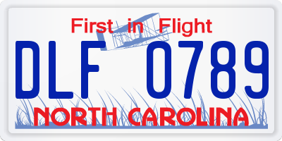 NC license plate DLF0789