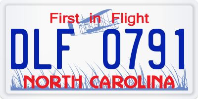 NC license plate DLF0791