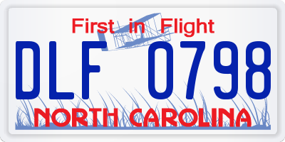 NC license plate DLF0798