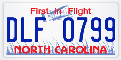 NC license plate DLF0799