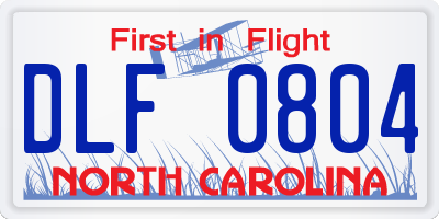 NC license plate DLF0804