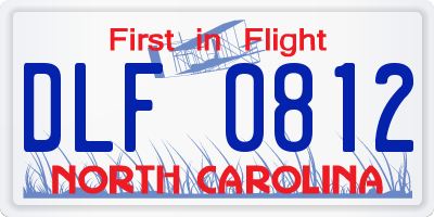 NC license plate DLF0812