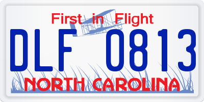 NC license plate DLF0813