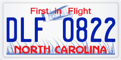 NC license plate DLF0822