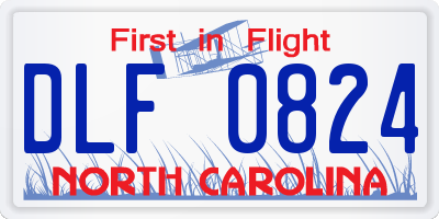 NC license plate DLF0824