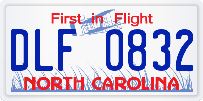 NC license plate DLF0832