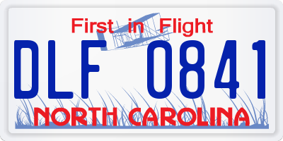 NC license plate DLF0841