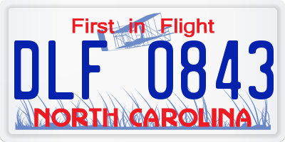 NC license plate DLF0843