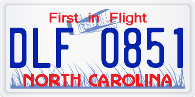 NC license plate DLF0851