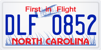 NC license plate DLF0852