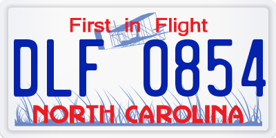 NC license plate DLF0854