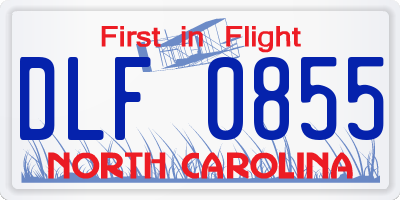 NC license plate DLF0855