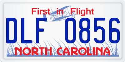 NC license plate DLF0856