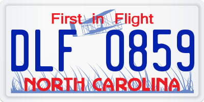 NC license plate DLF0859