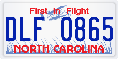 NC license plate DLF0865