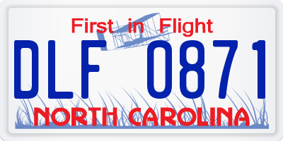 NC license plate DLF0871