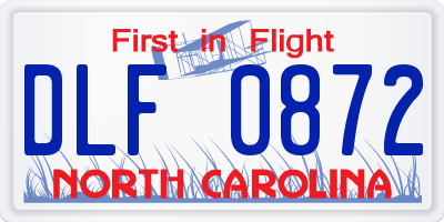 NC license plate DLF0872
