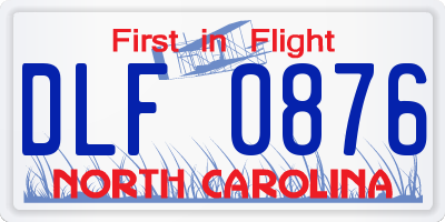 NC license plate DLF0876