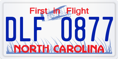 NC license plate DLF0877
