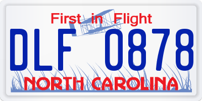 NC license plate DLF0878
