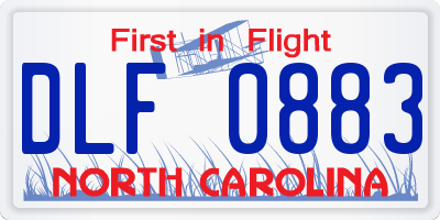 NC license plate DLF0883