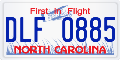 NC license plate DLF0885