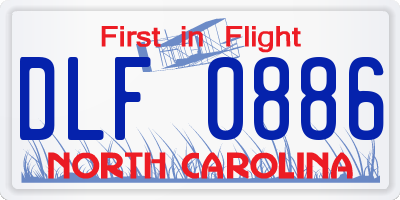 NC license plate DLF0886