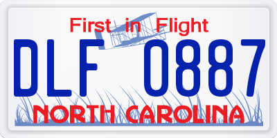 NC license plate DLF0887