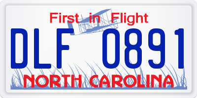NC license plate DLF0891