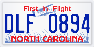 NC license plate DLF0894