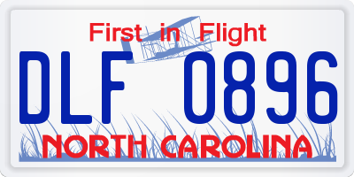 NC license plate DLF0896