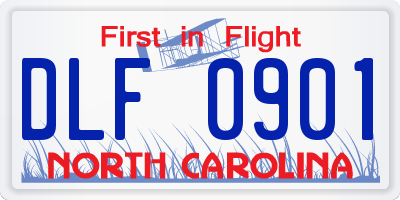NC license plate DLF0901