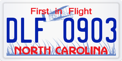 NC license plate DLF0903