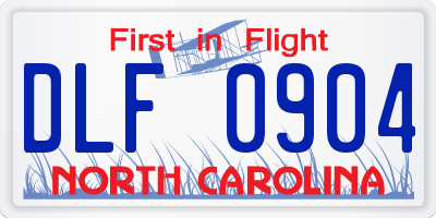 NC license plate DLF0904