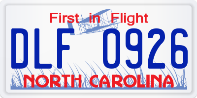 NC license plate DLF0926