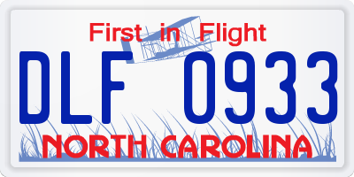 NC license plate DLF0933