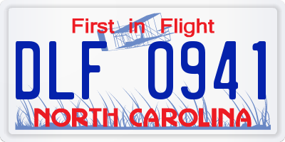 NC license plate DLF0941