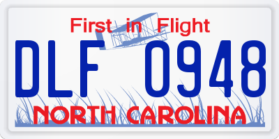 NC license plate DLF0948