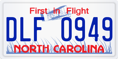 NC license plate DLF0949