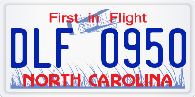 NC license plate DLF0950