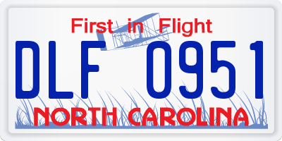 NC license plate DLF0951