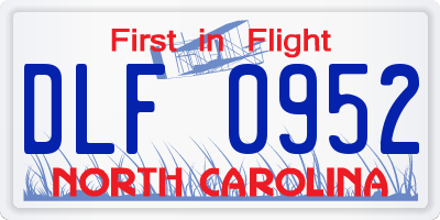 NC license plate DLF0952