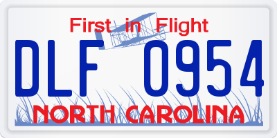 NC license plate DLF0954