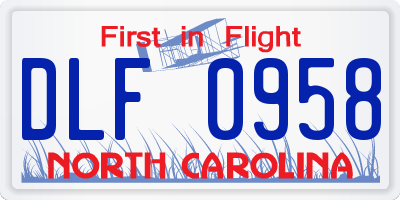 NC license plate DLF0958