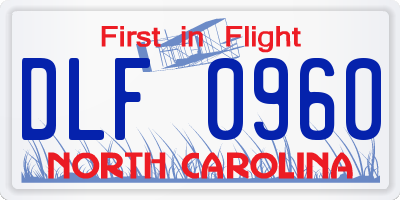 NC license plate DLF0960