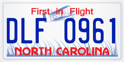 NC license plate DLF0961