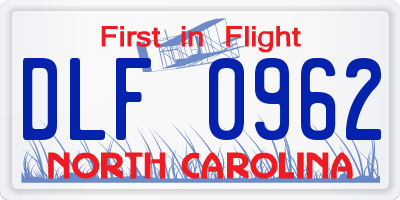NC license plate DLF0962
