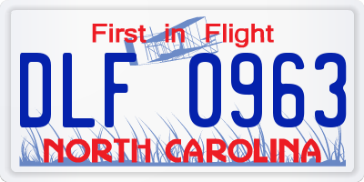 NC license plate DLF0963