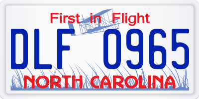 NC license plate DLF0965